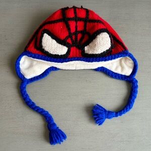 Native Inca Art Spider-Man Fleece Lined Wool Warm Winter Snow Youth Boys Earflap